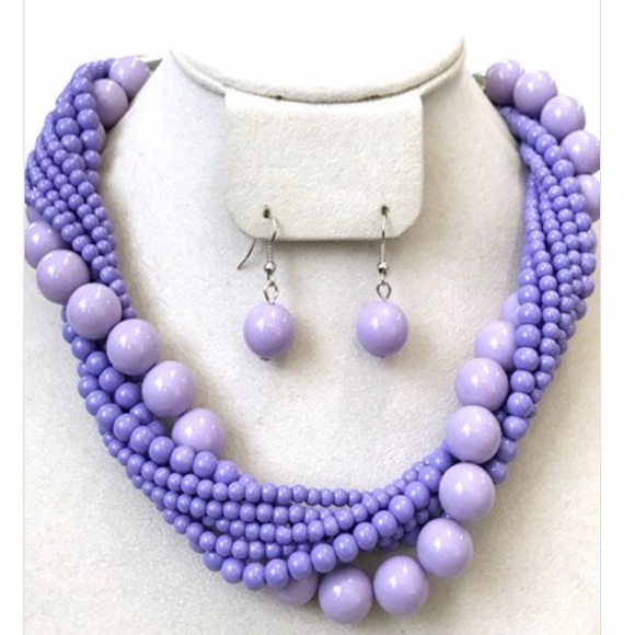 Miss C Jewelry - Miss C | Celene  Lavendar Bead Necklace Set